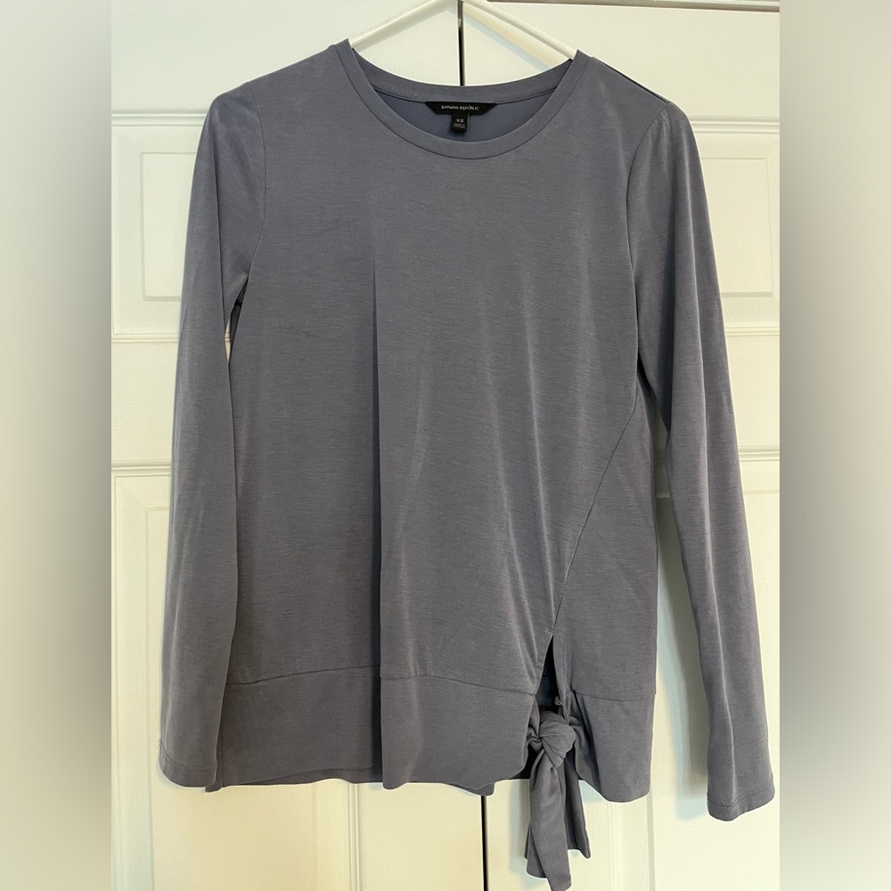 Banana Republic Slate Long Sleeve Top with Side Knot